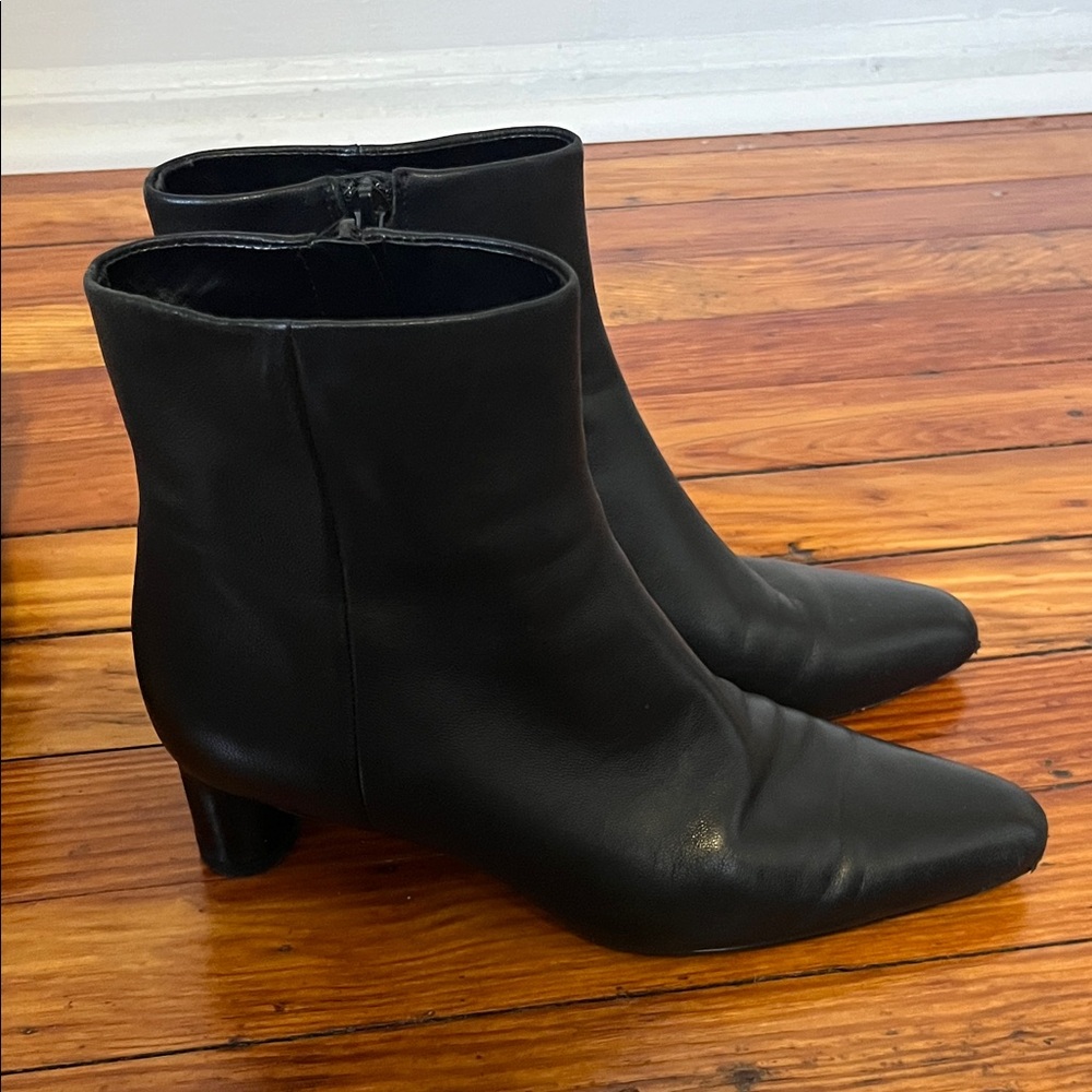 Vince Black Leather Ankle Boots